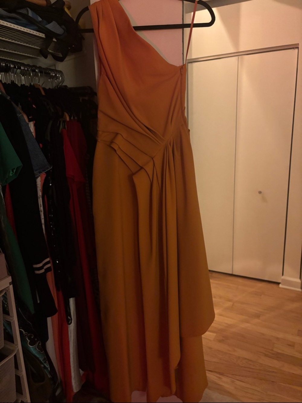ASOS one-Shoulder Mustard Wide-Leg Jumpsuit